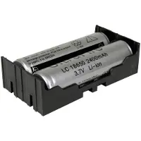 MPD Batterijhouder pin voor 2 LiIon cellen THT, Accutoebehoren, Zwart