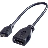 Roline HDMI High Speed Kabel met Ethernet, HDMI F - Micro HDMI M, 0,22 m