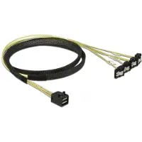 DeLOCK HDD Aansluitkabel [1x Mini-SAS-stekker (SFF-8643) - 4x SATA-bus 7-polig] 1 m Zwart, Geel