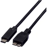 Roline USB C naar Micro USB kabel | 1 meter | USB 3.0 (100% koper, Zwart)