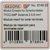 Gedore 8140-23 2078082 Krimpinzetstuk Solar-connectoren 2.5 tot 6 mm²