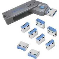 Logilink USB-poortslot, 1 sleutel en 8 sloten (set van 9)