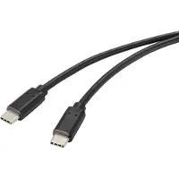 Renkforce RF-4716840 USB-kabel USB 2.0 USB-C stekker 1.00 m Zwart Met anti-microbacterieel oppervlak