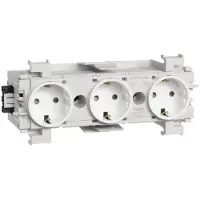 Hager stopcontact, 3-voudig, Wago, met frontmontage, 1 stuk.