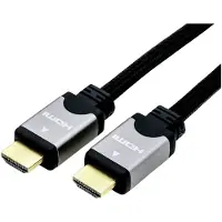 Roline HDMI HighSpeed kabel met Ethernet, M/M, zwart / zilver, 1 m