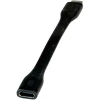 Roline USB4 Gen3x2 kabel, C-C, M/F, 8K UHD-2, 40Gbit/s, 100W, extra plat, zwart, 11,5 cm