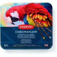 Derwent Chromaflow Kleurpotloden in Blik - Set van 72 Potloden met Zachte Kern - Assorti