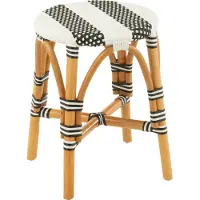 J-Line Stool rattan black/white small
