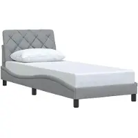 vidaXL Bedframe zonder matras 90x190 cm stof lichtgrijs