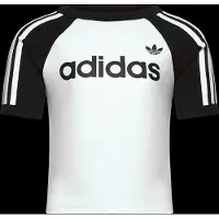 Adidas Shirt '3-Stripes Slim' zwart / wit