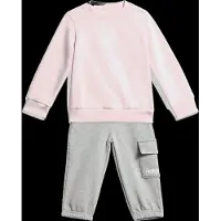 Adidas Trainingspak 'Essentials' grijs gemêleerd / rosa / wit