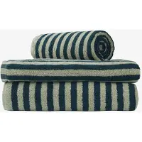 Bongusta - Naram Hand Towels - Handdoek 50 x 80 cm, sea foam / deep teal