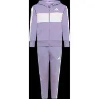 Adidas Seasonal Essentials Tiberio 3 Stripes Fleece Tracksuit Paars 15-16 Years Kinderen