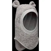 Huttelihut - Kid's Balaclava Ears Wool - Bivakmuts 50 cm - 12-24 Months, grijs