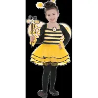 IPK kostuum bijen ballerina polyester zwart/geel jr