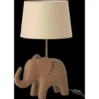 J-Line 60587 Tafellamp Gestreept Polyresin Bruin – 48 cm – E27 – 40W
