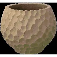 J-Line bloempot Inkepingen + Buiten zand - steen - taupe - small