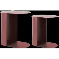 Leitmotiv Bijzettafel Set Riqueza Oval Burgundy Red (Set van 2)