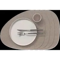 Lind DNA Placemat Curve L Hippo Warm Grey (Set van 4)-37 x 44 cm