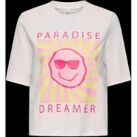 ONLY KIDS GIRL T-shirt wit Meisjes Katoen Ronde hals Printopdruk - maat 146/152