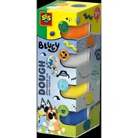 SES Creative Bluey Klei met Uitsteekvorm en Speelfiguur - 4 x 90 g - Vanaf 3 Jaar - Boetseerklei - Vegan en Glutenvrij - Schoencadeautjes Sinterklaas