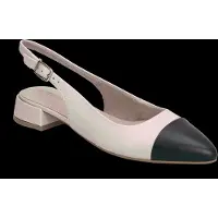 Tamaris Ballerina met riempjes crème / zwart