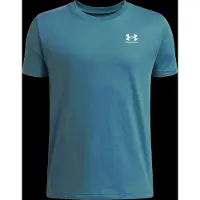 Under Armour T-shirt blauw Jongens/Meisjes Katoen Ronde hals Logo - maat 164