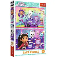 Trefl puzzel Gabby's Dollhouse - 2x24 stukjes FSC Mix 70% kinderpuzzel.