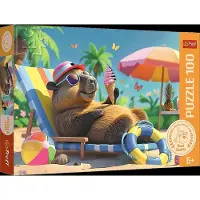 Trefl 100-delige Puzzel: Ontspannen Capibara op het Strand