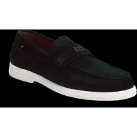 Tommy Hilfiger heren loafers, model Light Flag Hardware, van suède, blauw (Desert Sky)