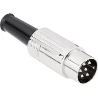 Bkl Electronic 0208026 DIN-connector Stekker, recht Aantal polen: 8 Zilver 1 stuk(s)
