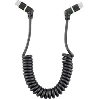Renkforce RF-6713692 USB-kabel USB 2.0 USB-C stekker, USB-C stekker 1.50 m Zwart Connectoren 360° draaibaar, Spiraalkabel