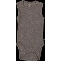 Smallstuff Romper Mouwloos - Maat 62 - Merino Wol - Natur Melange