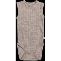 Smallstuff Romper Mouwloos - Maat 62 - Merino Wol - Light Natur Melange