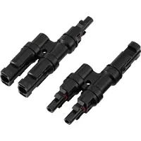 TRU COMPONENTS TC-13805792 2-voudige PV-aftakverbinderset Zwart Inhoud: 2 stuk(s)