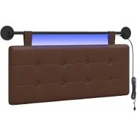 vidaXL Hangend hoofdbord Met LED-verlichting Bruin Kunstleer
