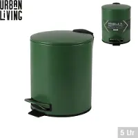 Urban Living "DARK LEAF" BADKAMERAFVALBAK 5L MET PEDAAL EN SOFT-CLOSE SLUITING D21XH26CM