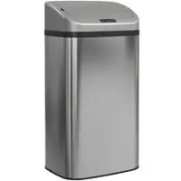 MODFU - Sensorafvalemmer - Automatische Opening En Sluiting - Modern - Voor Keuken Of Kantoor - Roestvrij Staal - Zilver - 48 L