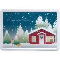 Goebel - Scandic Home | Metalen wenskaart Christmas at Home | Kerstkaart - 14cm
