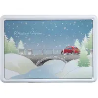 Goebel - Scandic Home | Metalen wenskaart Driving Home | Kerstkaart - 14cm