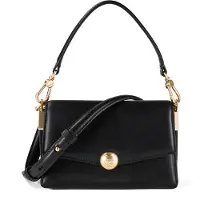 Lacoste Leren schoudertas Tennis Bliss Flap Crossover Bag Noir zwart
