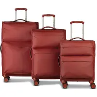 Worldpack Kyoto 4 wielen Kofferset 3-delig met uitbreidingsplooi rood