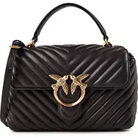 Pinko Love Lady Handtas Leder 22 cm - Dames - marrone marasca