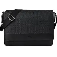 Lacoste Chantaco Aktetas Messenger Leder 35 cm zwart
