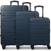 Saxoline Miami 4 wielen Kofferset 3-delig met uitbreidingsplooi blauw