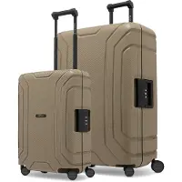 Redolz Essentials 15 Kofferset van 4 koffers met 4 wielen, maten S en L, met driepuntssluiting bruin