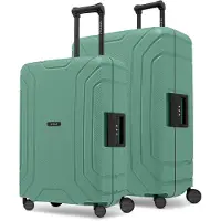Redolz Essentials 15 kofferset met 4 wielen, M+L, met driepuntssluiting groente