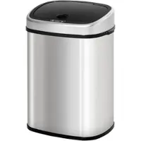 MODFU - Prullenbak - Automatische Dekselopening Met Infraroodsensor - Modern Ontwerp - Voor Keuken - Roestvrij Staal - Zilver - 48 L