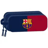 FC Barcelona 3D dubbele etui voor kinderen, ideaal voor kinderen in de schoolgaande leeftijd, comfortabel en veelzijdig, van hoge kwaliteit en duurzaam, afmetingen: 21 x 6 x 8 cm