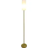 Olucia - GAYA - Vloerlamp - Wit / Messing - Vorm: Cilinder